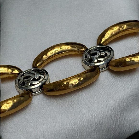 Brighton Gold & Silver Plated Hammered Design Bracelet 7-1/4” to 8” - Picture 6 of 6